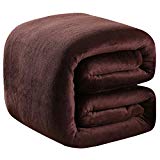 Richave Polar Fleece Blankets Twin Size Brown for The Bed Extra Soft Brush Fabric Super Warm Sofa Blanket 66
