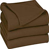 Utopia Bedding Fleece Blanket Twin Size Chocolate Soft Warm Bed Blanket Plush Blanket Microfiber