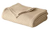 COTTON CRAFT - 100% Soft Premium Cotton Thermal Blanket - Twin Beige - Snuggle in These Super Soft Cozy Cotton Blankets - Perfect for Layering Any Bed - Provides Comfort and Warmth for Years