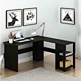 SHW L-Shaped Home Office Wood Corner Desk, Espresso