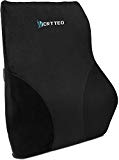 Vertteo Full Lumbar Black Support Premium Entire High Back Pillow for Office Desk Chair and Car Seat - Ergonomic Comfortable Memory Foam Cushion Relieves Couch Sofa Reading Lower Sciatica Pain