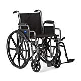 Medline Strong and Sturdy Wheelchair with Desk-Length Arms and Swing-Away Leg Rests for Easy Transfers, 20