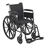 Drive Medical Cruiser III Light Weight Wheelchair with Various Flip Back Arm Styles and Front Rigging Options, Flip Back Removable Full Arms/Swing Away Footrests, Black, 20 Inch