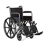 Medline Comfort Driven Wheelchair with Full-length Arms and Elevating Leg Rests for Extra Comfort, 18