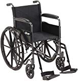 Drive Medical Silver Sport 1 Wheelchair with Full Arms and Swing Away Removable Footrest, Black