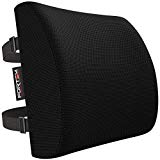 FORTEM Lumbar Support for Office Chair, Back Pillow for Car, Memory Foam Cushion, Washable Cover