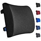 Everlasting Comfort Lumbar Support for Office Chair - 100% Pure Memory Foam Lumbar Pillow for Car (Black)