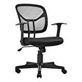 AmazonBasics Mid-Back Desk Office Chair with Armrests - Mesh Back, Swivels - Black, BIFMA Certified