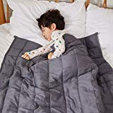 ZonLi Kids Weighted Blanket 5 lbs(36''x48'', Grey), Cooling Weighted Blanket for Kids, 100% Cotton Material with Glass Beads