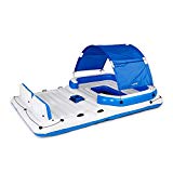 Bestway CoolerZ Tropical Breeze Floating Island Raft | Giant Inflatable Pool Float For Adults | Includes Canopy, Cupholders, & Cooler Bag | Lounge Fitsup to 6 People | Great For Pool, Lake, River, OC