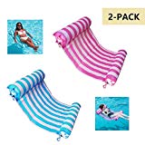 AIWAN LEZHI 2-Pack(Pink,Blue) Premium Swimming Pool Float Hammock, Comfortable Inflatable Swimming Pools Lounger, Water Hammock Lounge