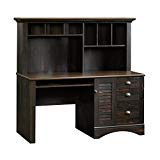 Sauder Harbor View Computer Desk with Hutch, Antiqued Paint finish