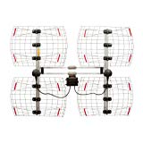 Antennas Direct 8-Element Bowtie TV Antenna, 70 Miles Range, Multi-directional, Indoor, Attic, Outdoor Applications, Special Bracket to Turn Both Panels, All-Weather Mounting Hardware, Adjustable Mast Clamp, 4K Ready, Silver - DB8e - DB8-E