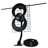 Antennas Direct ClearStream 2V TV Antenna, 60+ Mile Range, UHF/VHF, Multi-directional, Indoor, Attic, Outdoor, Mast w/Pivoting Base/Hardware/ Adjustable Clamp/Sealing Pads, 4K Ready, Black - C2-J30-V
