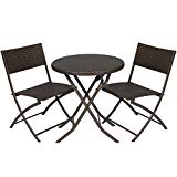 Best Choice Products 3pc Rattan Patio Bistro Set Hand Woven Furniture