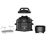 Ninja OP301 Pressure Cooker, Steamer & Air Fryer w/TenderCrisp Technology Pressure & Crisping Lid, 6.5-Quart, Black/Gray