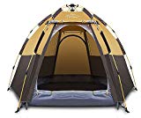 Toogh 3-4 Person Camping Tent Backpacking Tents Hexagon Waterproof Dome Automatic Pop-Up Outdoor Sports Tent Camping Sun Shelters