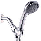 Ezelia High Pressure, 5-Settings Hand Held Shower Head with 60 Inches Stainless Steel Hose, Adjustable Angle Bracket, Check Valve, 3.7 inch, Chrome