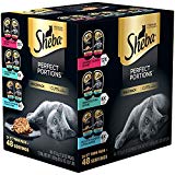 SHEBA PERFECT PORTIONS Wet Cat Food Cuts in Gravy Gourmet Salmon, Signature Tuna, Delicate Whitefish & Tuna Entrées Variety Pack, (24) 2.6 oz. Twin-Pack Trays