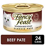 Purina Fancy Feast Grain Free Pate Wet Cat Food, Tender Beef Feast - (24) 3 oz. Cans