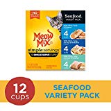 Meow Mix Simple Servings Seafood Variety Pack Wet Cat Food, 1.3 Oz Cups (Pack Of 12 Cups)
