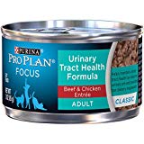 Purina Pro Plan Urinary Tract Health Wet Cat Food, FOCUS Urinary Tract Health Classic Beef & Chicken Entree - (24) 3 oz. Pull-Top Cans