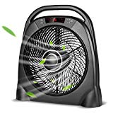 Air Choice Remote Table Fan - 12 Inch Quiet Floor Fan with Adjustable Speeds & Automatic Shutoff Timer, Box Fan with Sleep & Powerful Modes, Black