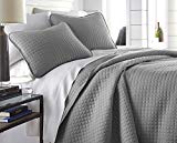 Southshore Fine Linens - Vilano Springs Oversized 3 Piece Quilt Set, King/California King, Steel Grey