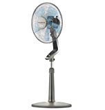 Rowenta Fan, Oscillating Fan with Remote Control, Standing Fan, 4-Speed, Silver