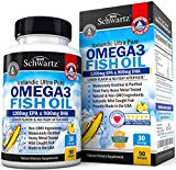 Omega 3 Fish Oil Supplement - Immune & Heart Support Benefits- Promotes Joint, Eye, Brain & Skin Health - Non GMO Triglyceride Softgels - Lemon Flavor EPA 1200mg, DHA 900mg Fatty Acids Gluten Free